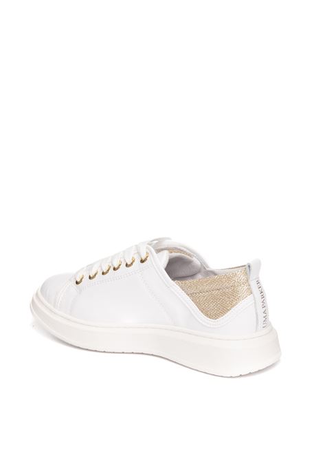 White/platinum leather sneaker UMA PARKER NEW YORK | 1010124PELLE-BIANCO/PLATINO